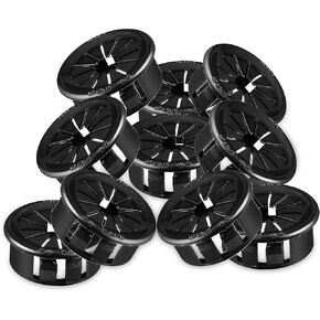 OhLectric Snap Bushing With Shutter - Plastic Snap Bushing for Hole with 1.09" Diameter - Universal Snap-in Bushing Holds Various Cables & Tubes, Ideal Grommet Protector - Black, Pack of 10 - OL-38349