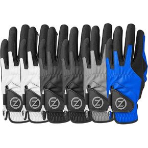 Zero Friction Men's Performance Universal-Fit Golf Glove, Multicolor V2 6Pk