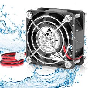 GDSTIME 120mm x 38mm 12V DC Waterproof IP67 Fan High CFM Dual Ball Bearing 2Pin for DIY Cooling Ventilation Exhaust Projects