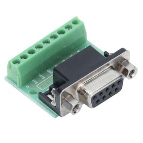 9 Hole Board, DB9 Terminal Block 9 Position Screw Adapter Female Terminal Board for RS232 RS485 Connector