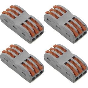Kesell Wire Connector Lever Nut Compact Quick Connector Terminal Block SPL-3,30Pcs, Soft and Hard Wire Universal
