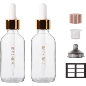 2 Pack, 2oz Glass Dropper Bottle Oil Bottles for Hair, Tincture Bottles with Dropper, Glass Bottle with Dropper