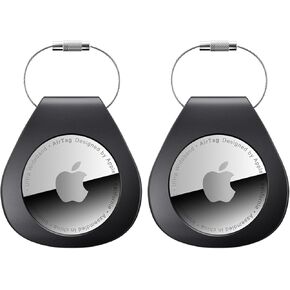 Airtag Keychain Airtag Holder for Keys, Luggage,Pet,Bag 2 Pack Air Tag Case with Keychain, Airtags Key Chain for Apple Air Tags, Airtag Accessories for GPS Item Finder Tracker, Black
