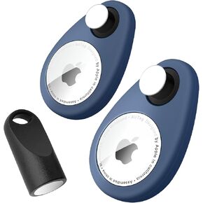 حامل Airtag Keychain Airtag للمفاتيح، والأمتعة، والحيوانات الأليفة، وحقيبة مكونة من قطعتين مع سلسلة مفاتيح، وسلسلة مفاتيح Airtags لعلامات Apple Air، وإكسسوارات Airtag لجهاز تعقب مكتشف العناصر GPS، أسود in Kuwait