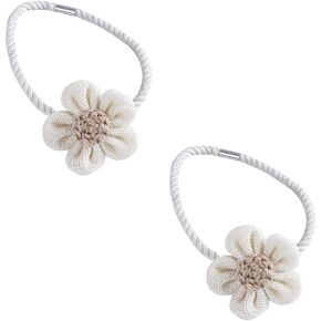Strong Magnetic Curtain Tiebacks Style Drape Tie Backs Convenient Flower Decorative Weave Rope Curtain Holdbacks glrovazas 2 Pack for Thin or Thick Home & Office Window Draperies (White)
