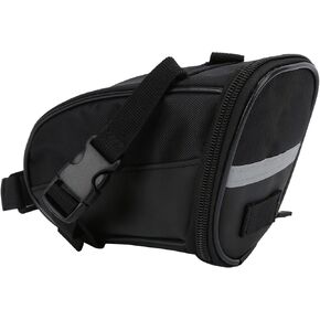 01 Bike Seat Pouch, Under Seat Pack Cycling Pouch Reflective 600D Oxford Cloth Bicycle Seat Pouch with Buckle Straps for Bicycle