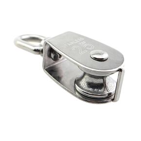 Silver 304 Stainless Steel M25 Single Pulley Lifting and Hauling Lifting Ring Pulley Heavy Duty Swivel Hook for Construction Manufacturing Lifting Industry