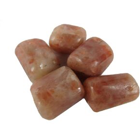 CircuitOffice 5 Piece Sunstone Tumbled Stones (0.75" - 1.25"), for Wicca, Reiki, Healing, Metaphysical, Chakra, Positive Energy, Lucky Feng Shui, Meditation, Protection, Powers, Decoration Or Gift