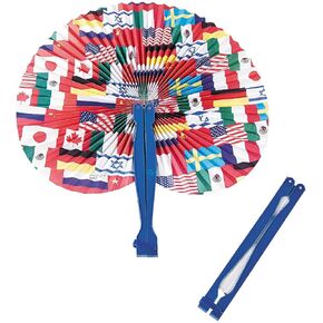 Flags Around The World Folding Fans (set of 12)