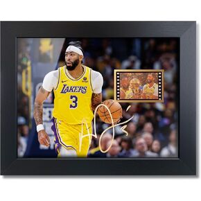 sufenvera Print Signed Anthony Davis Poster Framed Photo with Mini Film Display,Great Basketball Fans Gifts for Birthday Christmas 8x6 Inches