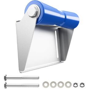 12'' Boat Trailer Roller with Brackets Keel Roller Assembly Kit for Boat Trailer, Blue Bow Roller and Galvanized Steel Guides