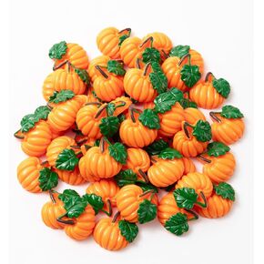 50Pieces Artificial Miniature Pumpkin Mini Resin Pumpkin Flatback Fake Vegetables Pumpkin for Halloween Thanksgiving Autumn Kitchen Home Crafts Decor
