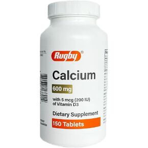 Rugby Calcium 600mg with 5mcg of Vitamin D3 150 Tablets - Pack of 2