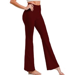 Plus Size Woman Yoga High Waist Flare Tummy Control Bootleg Bell Bottom Casual Work Stretched Pants