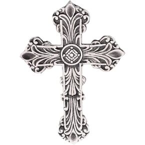 Castleore Easy Wall Hanging Home Decor Religious Christian Crosses for Wall | Best for Home, Office and As Gift | Silver Antique | Size L 9.4 W 6.6 Inch |