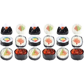 ARTIBETTER 18 Pcs Simulation Sushi Japanese Food for Decoration Sushi Replica Artificial Cupcakes Sushi Decoration Fake Food Model Mini Food Realistic Food Model Miniature PVC Fried Chicken