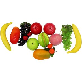 Artificial Fruit That Look Real artificia,fruitl for Home Kitchen,Outdoor Artificial Fruit Artificial Fruit for Decoration Party Artificial Apples Fake Grapes Small Fake Oranges（11 Kinds,13Pcs）