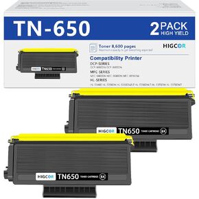 TN650 TN620 Toner Cartridge Replacement for Brother TN650 TN 650 High Yield Toner Cartridge Compatible with HL-5370DW HL-5250DN HL-5340D HL-5240 MFC-8480DN MFC-8860DN MFC-8890DW Printer 1 Pack