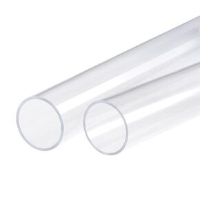 MECCANIXITY Acrylic Pipe Rigid Round Tube Clear 1.4"(36mm) ID 1 9/16"(40mm) OD 12" High Impact for Lighting, Models, Plumbing, Crafts 2 Pack