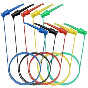 5PCS 4mm Stackable Banana Plug to Test Hook Clips Test Probes Test Leads for Electronic, 50cm/19.7Inch Length - 5 Colors