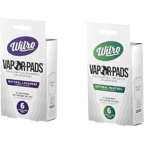 Wilro Sample 12-Pack Vapor Pads, 6 Menthol, 6 Lavender Refill Pads for Humidifiers, Vaporizers and Waterless Plug-Ins, Made in The USA