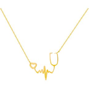 Nurse Stethoscope Heartbeat Necklace for Women Heart Stethoscope Pendant Doctor Nurse Medical Graduation Jewelry Gift