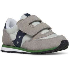 Saucony Originals Jazz Hook & Loop (Toddler/Little Kid) Sneaker, Grey/Navy/Green, 11 US Unisex