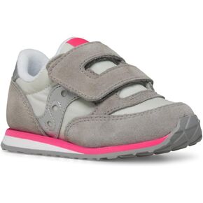Saucony Originals Jazz Hook & Loop (Toddler/Little Kid) Sneaker, Grey/Silver/Pink, 11 US Unisex