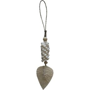Artissance AM82850100 White Shell Tassel with Thread Leaf