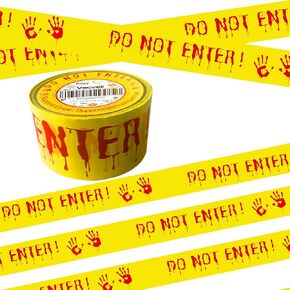 Halloween Decorations Caution Tape, 5CM*25M Do Not Enter Caution Tape Roll Yellow Scary Hazard Warning Tape Safety Outdoor DIY Spooky Decorative for Party,Door,Danger Areas,Barricade