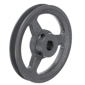 uxcell AK61-3/4 V-Belt Sheave 3/4 "Bore 5.95" OD Single Groove Web Sheave بالملل إلى الحجم، الحديد الزهر، قسم الحزام لـ 4 لتر أو حزام