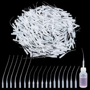 FINGERINSPIRE 300 Pcs Glue Micro-Tips 3 Styles Glue Bottle Tips Plastic Precision Glue Tips Glue Extender Precision Applicator for DIY Arts Crafts Hobby Projects Lab Dispensing Adhesive Dispensers