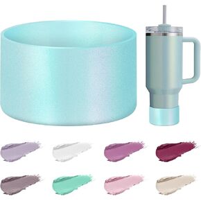 Mokoart Dreamy Gradient Silicone Boot Compatible with Stanley 40oz 30oz 20oz Tumbler and 12-24oz Water Bottles, Metallic Shimmer Boot Sleeve Bottom Protector for Stanley Cup Accessories