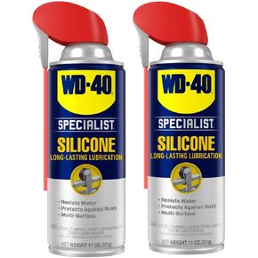 WD-40 مادة تشحيم سيليكون متخصصة مع بخاخات القش الذكية بطريقتين، عبوة مزدوجة، 11 أونصة in Kuwait