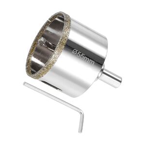 Diamond Hole Saws Drill Bits, 68mm / 2-5/8" Drilling Diameter, White Zinc Plated with Center Guide Drill Bit - (Applications: for Glass Ceramic Tiles Marble Stone)
