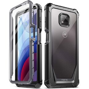 Poetic Guardian Case for Motorola Moto G Power 5G 2024 [Not Fit 2023 Version], [20FT Mil-Grade Drop Tested], Full-Body Shockproof Cover with Built-in Screen Protector, Black/Clear