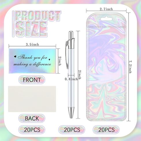 Yexiya 30 Pcs Sublimation Pens Kit Sublimation Pens Blank with Resealable Pouch Bag and Holographic Thank You Card Sublimation Ballpoint Pen School Supply for Christmas Office School Stationery Supply in Saudi Arabia