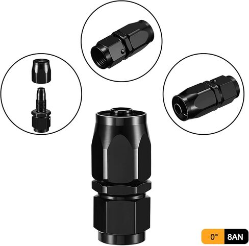 6AN Straight Swivel Hose End Fitting Aluminum Seal AN Hose End Fitting for Braided Fuel Line in Kuwait