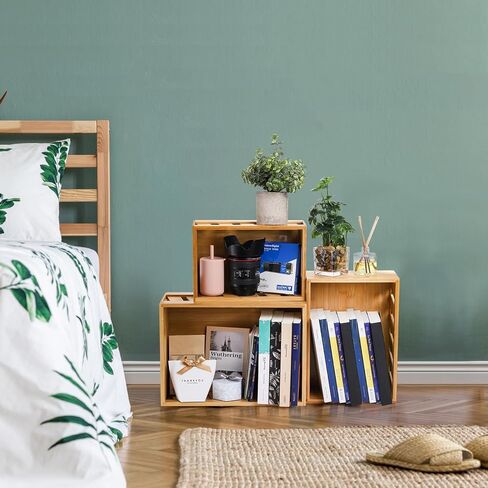 مجموعة Nicunom مكونة من 3 صناديق تخزين من الخيزران، حاوية تخزين صناديق خشبية مزخرفة ريفية مع مقبض، صندوق خشبي على طراز المزرعة لعرض ديكور التخزين in Kuwait