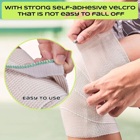 2Rolls 6Inch Elastic Bandages Wrap Sports Wraps,Wide Bandages Large Size Elastic Bandage with Velcro，Compression Bandage for Ankle Wrap Foot Wrap Leg Wrap Hand Wrap for Sprained in Kuwait