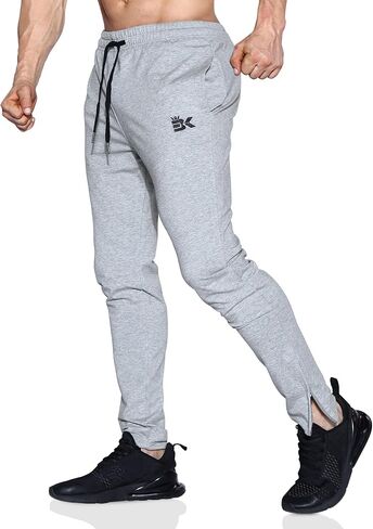 BROKIG Mens Leglock Gym Jogger Sweat Pants Ankle Zip,Workout Sweatpants Athletic Tapered Jogging Pants with Pockets in Saudi Arabia