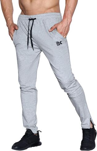 BROKIG Mens Leglock Gym Jogger Sweat Pants Ankle Zip,Workout Sweatpants Athletic Tapered Jogging Pants with Pockets in Saudi Arabia