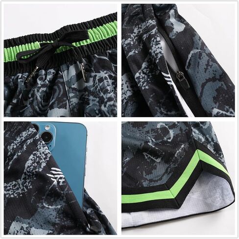 2/3 Pack Basketball Shorts with Zipper Pockets for Men,Active Athletic Shorts in Saudi Arabia