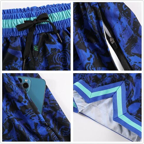 2/3 Pack Basketball Shorts with Zipper Pockets for Men,Active Athletic Shorts in Saudi Arabia