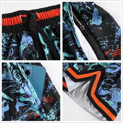 2/3 Pack Basketball Shorts with Zipper Pockets for Men,Active Athletic Shorts in Saudi Arabia