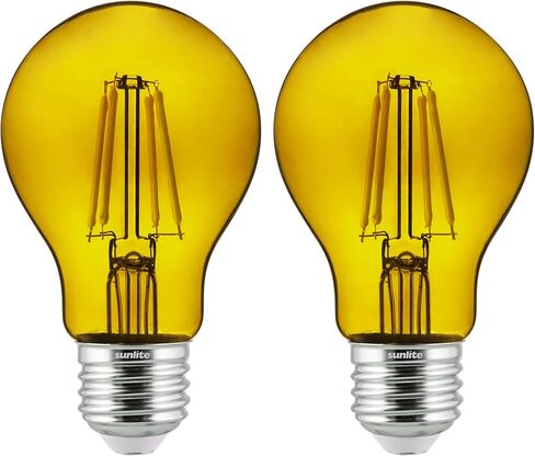 لمبة إضاءة LED ملونة A19 من Sunlite، 4.5 واط، قاعدة E26 متوسطة، 120 فولت، أحمر شفاف، قابل للتعتيم، زاوية شعاع 320 درجة، مدرج في قائمة UL، عدد 2 in Saudi Arabia