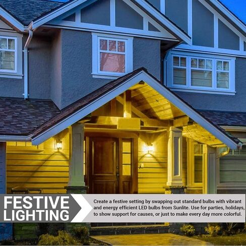 لمبة إضاءة LED ملونة A19 من Sunlite، 4.5 واط، قاعدة E26 متوسطة، 120 فولت، أحمر شفاف، قابل للتعتيم، زاوية شعاع 320 درجة، مدرج في قائمة UL، عدد 2 in Saudi Arabia