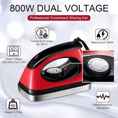 2 Pack Economy Ski Snowboard Waxing Iron for Alpine and Nordic Skis, 110V 800 Watt Wax Iron with Temperature Adjustment in Saudi Arabia