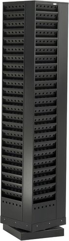 Safco Products 4325BL Industrial Steel Rotary Magazine & File Rack - 92 Pocket, Black - 360° Rotational Steel Base, 5 lbs. Capacity Per Pocket in Saudi Arabia