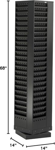 Safco Products 4325BL Industrial Steel Rotary Magazine & File Rack - 92 Pocket, Black - 360° Rotational Steel Base, 5 lbs. Capacity Per Pocket in Saudi Arabia
